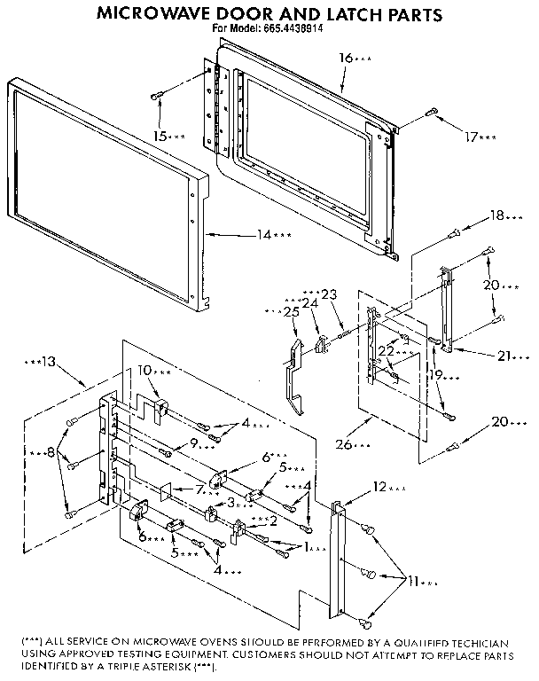 MICROWAVE DOOR AND LATCH