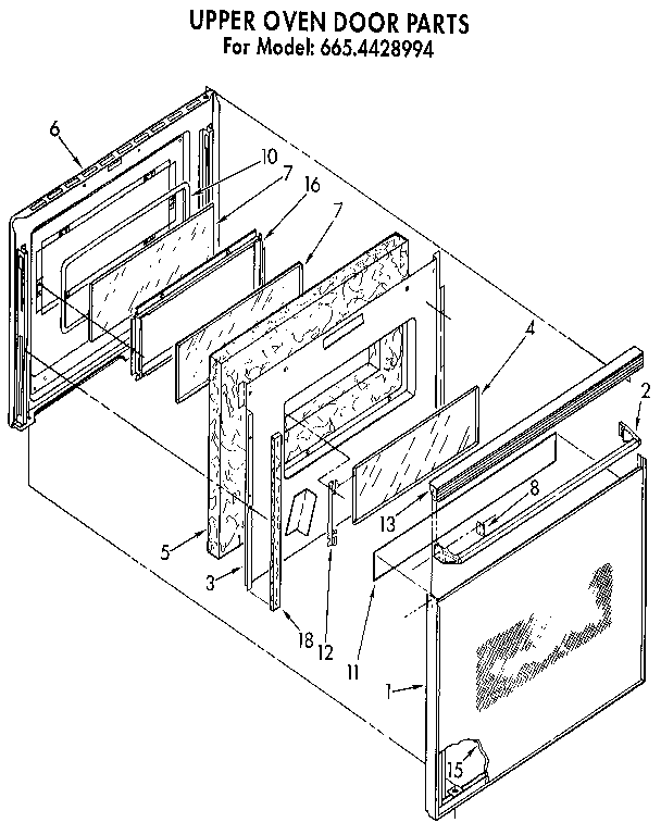 Upper oven door