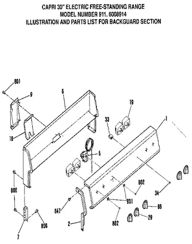 Backguard section