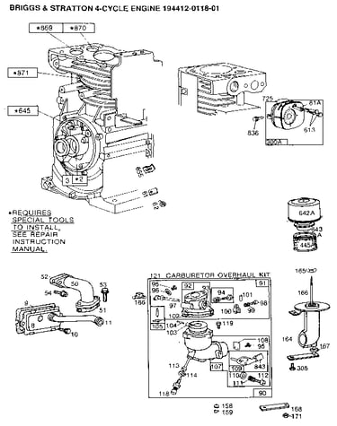 Carburetor overhaul kit