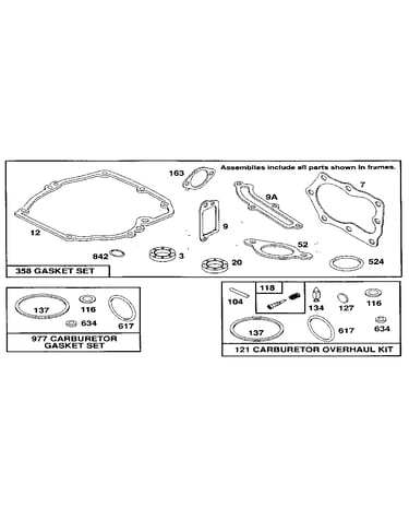 Carburetor gasket set/carburetor overhaul kit