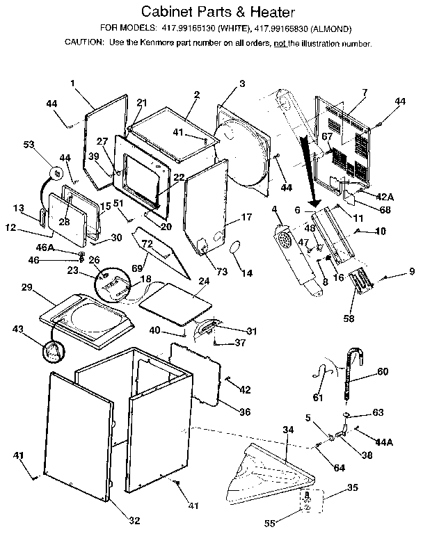 CABINET PARTS & HEATER