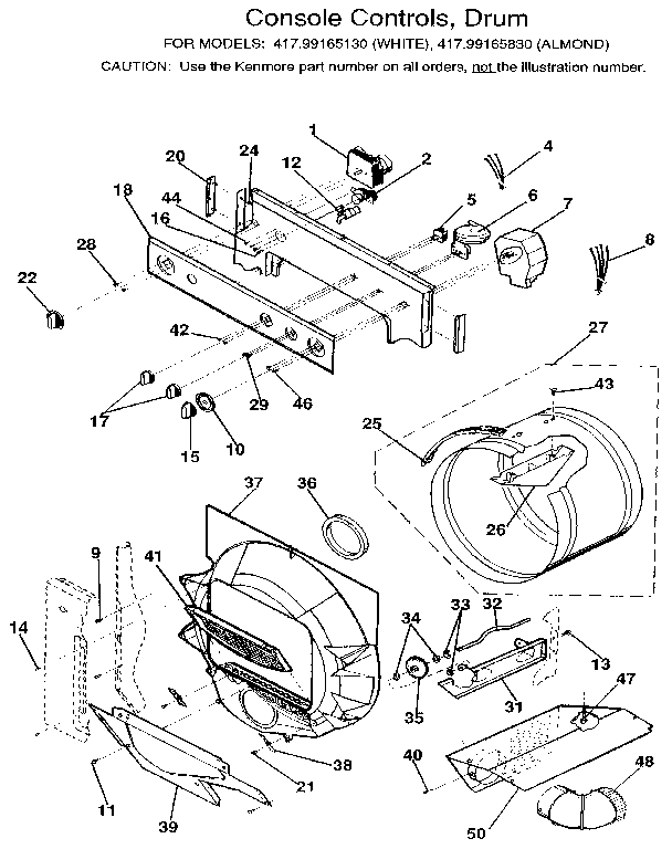 Console controls, drum