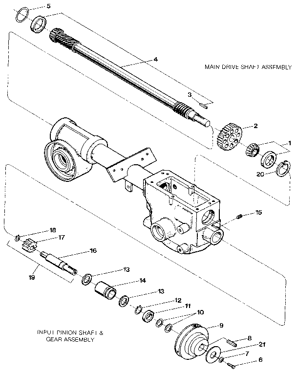 Drive shaft, input pinion shaft & gear assemblies
