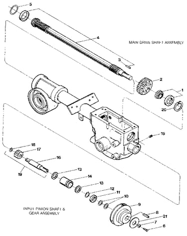 Drive shaft, input pinion shaft & gear assemblies