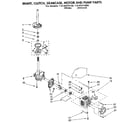 Kenmore 11092375100 brake, clutch, gearcase, motor and pump diagram