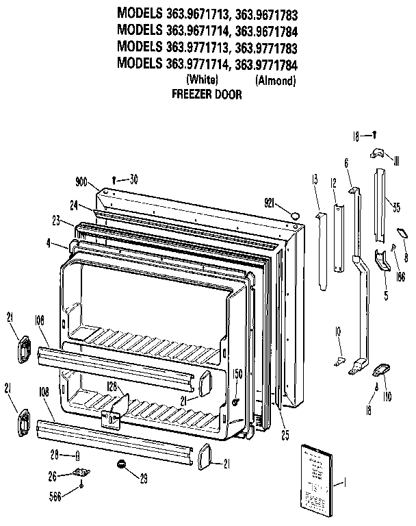 Freezer door