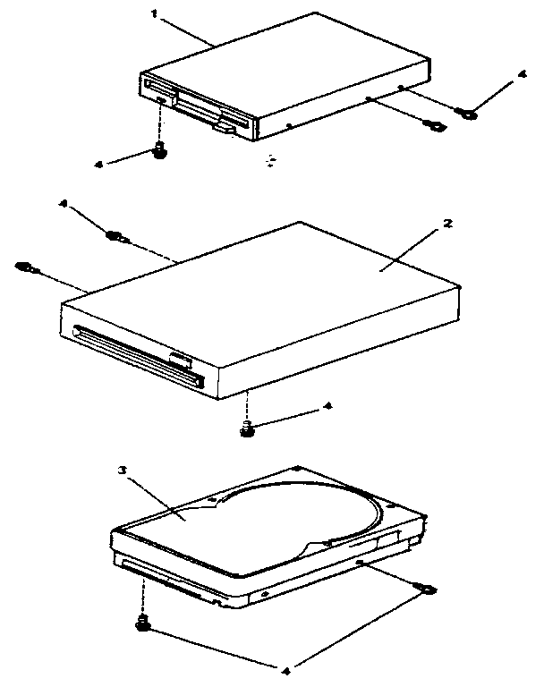 Assembly 3:  diskette and hard disk drives