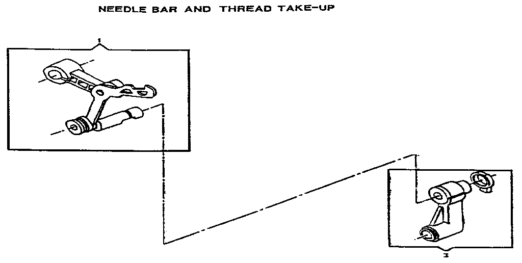Needle bar and thread take-up