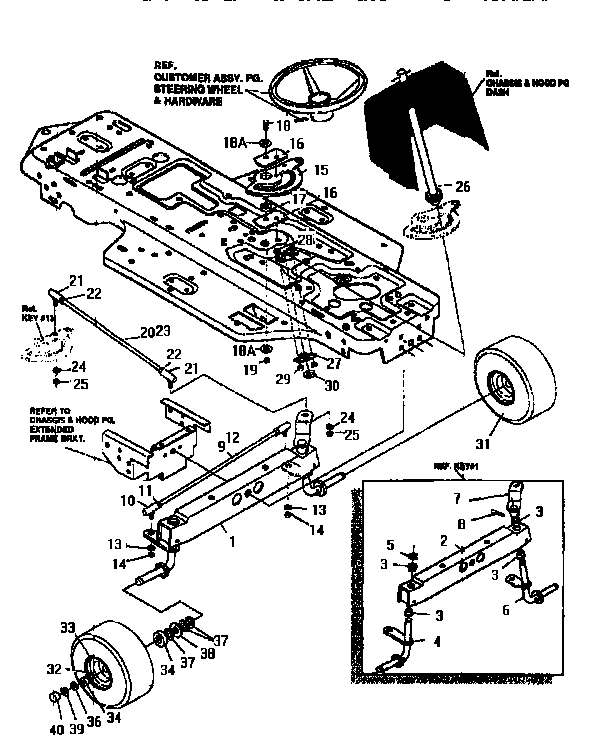 Front steering assembly