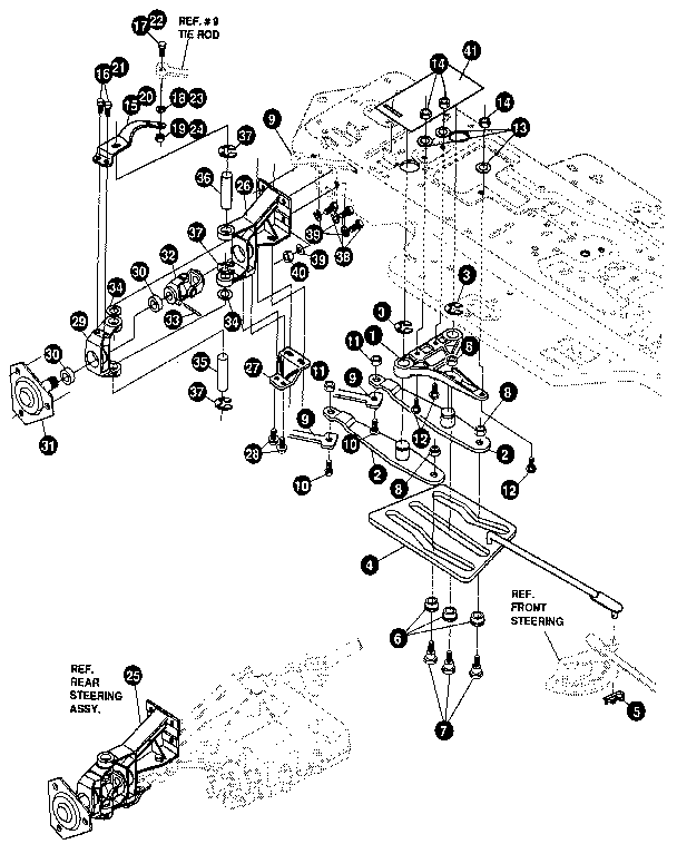 Rear steering assembly