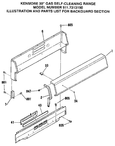 Backguard section