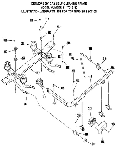 Top burner section