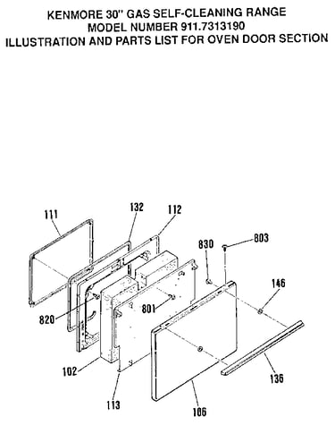 Oven door section
