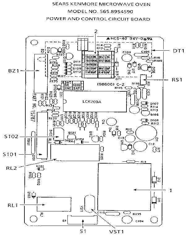 POWER AND CONTROL CIRCUIT BOARD