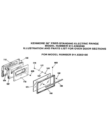 Oven door sections