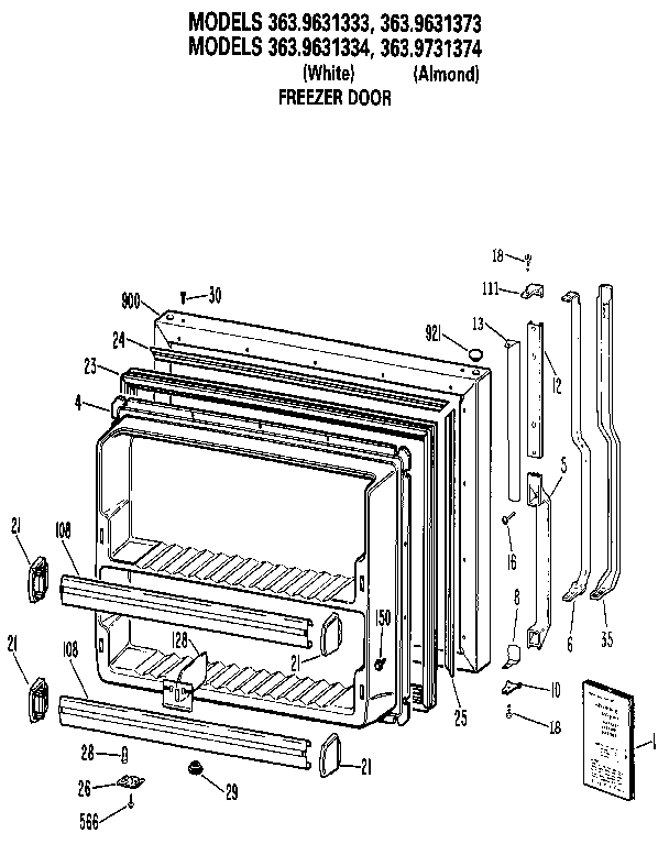 Freezer door