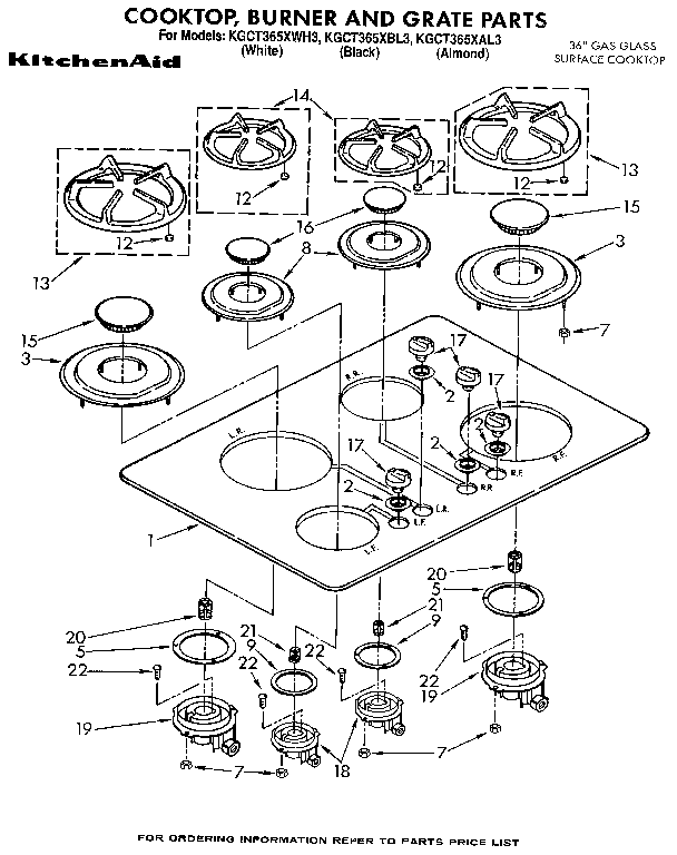 COOKTOP, BURNER AND GRATE