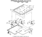 KitchenAid KGCT305XAL3 burner box, gas valves, and switches diagram