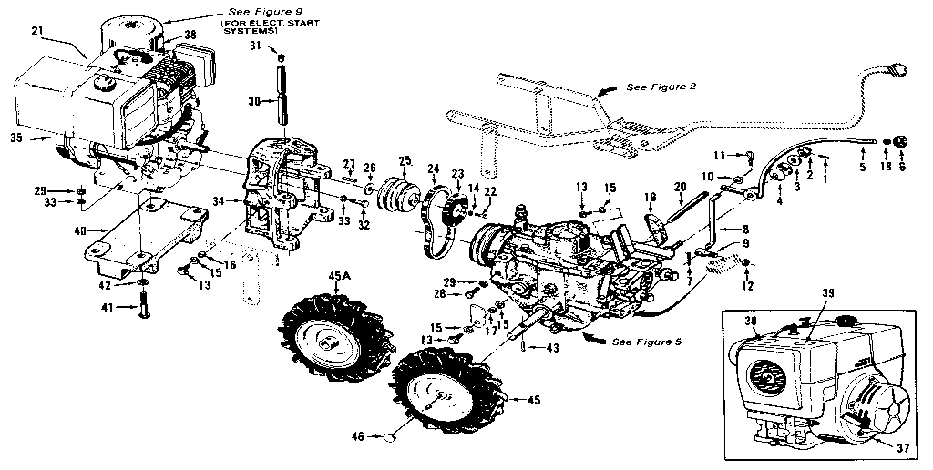 WHEEL SPEED LEVER, BELT DRIVE SYSTEM, ENGINES, WHEELS