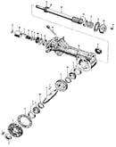 Tiller attachment transmission assemblies
