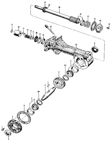 Tiller attachment transmission assemblies