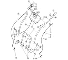 Troybilt 34308 handlebars, control levers, and throttle lever diagram