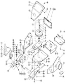 Chassis components, drive arm, cutter bar support, and flywh