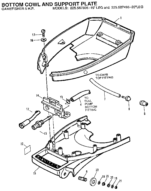 BOTTOM COWL AND SUPPORT PLATE