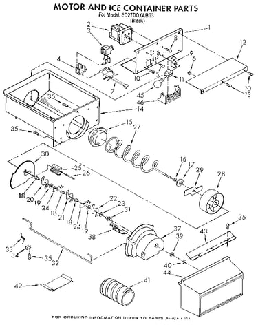 Motor and ice container