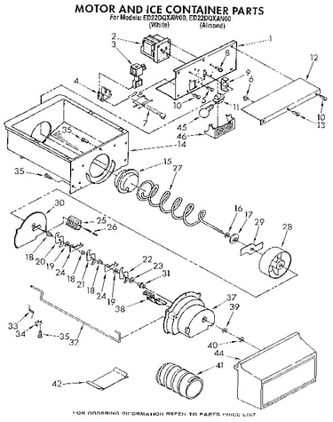 Motor and ice container