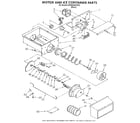 Whirlpool ED22DQXAB00 motor and ice container diagram