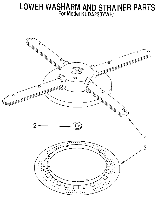 Lower washarm and strainer