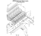 KitchenAid KUDA230YWH1 upper rack and track diagram