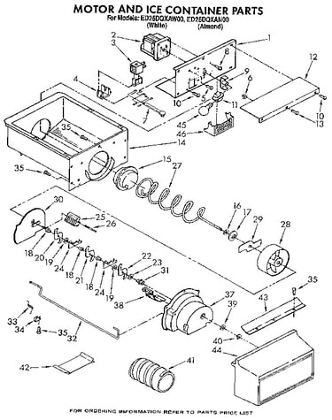 Motor and ice container