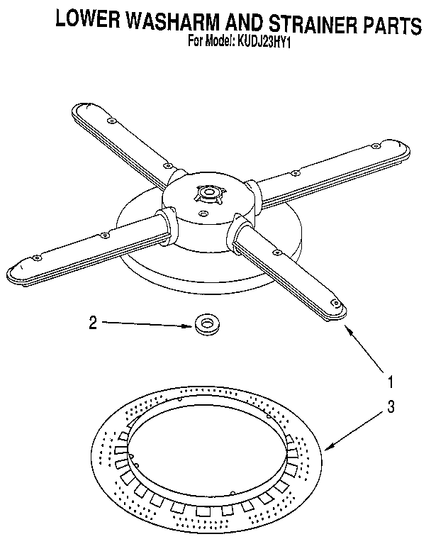 Lower washarm and strainer
