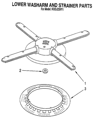 Lower washarm and strainer