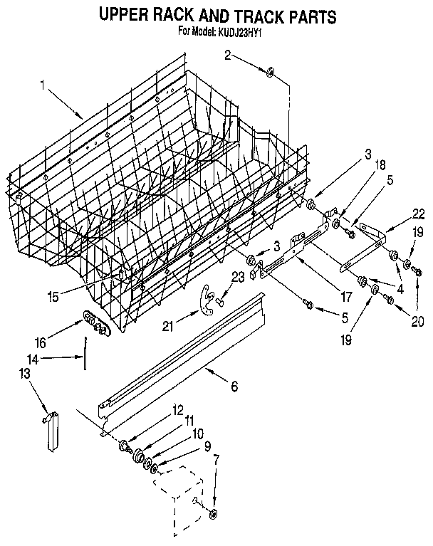 Upper rack and track