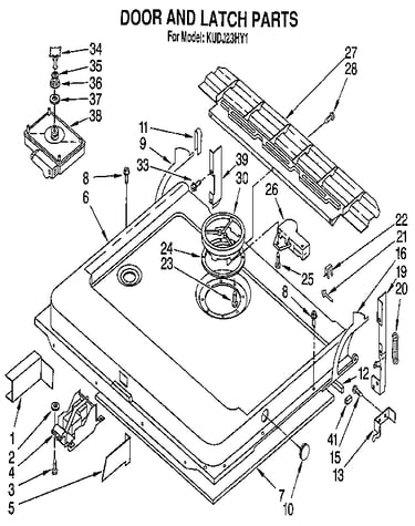 Door and latch