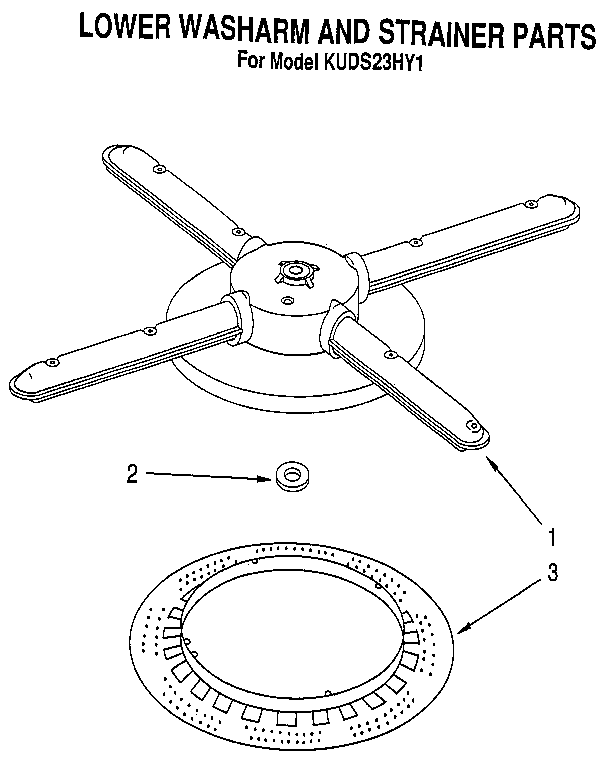 Lower washarm and strainer