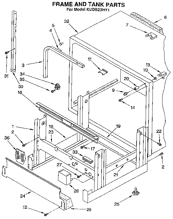 Frame and tank