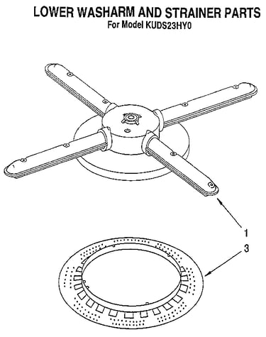 Lower washarm and strainer
