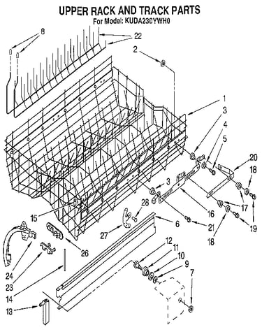 Upper rack and track