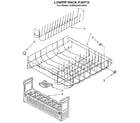 KitchenAid KUDA230YWH0 lower rack diagram