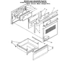 Whirlpool RF376PXYB1 door and drawer diagram