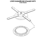 KitchenAid KUDJ23HY0 lower washarm and strainer diagram