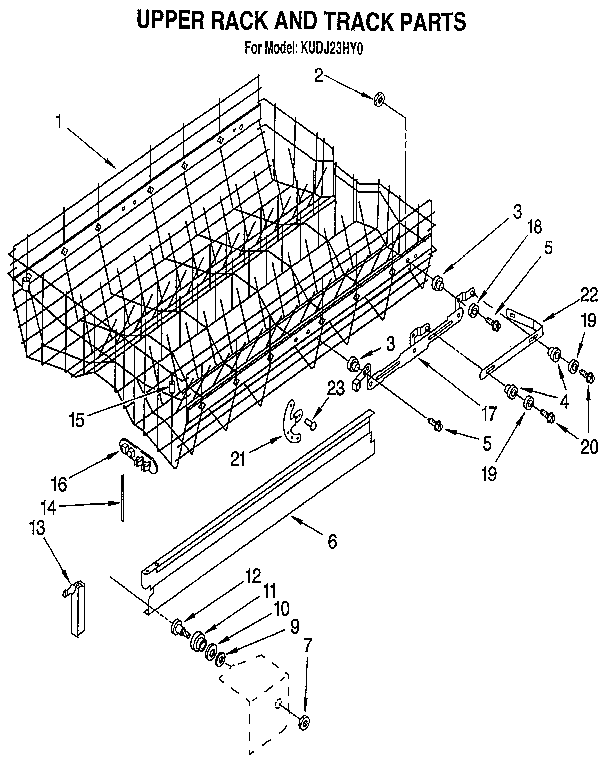 Upper rack and track