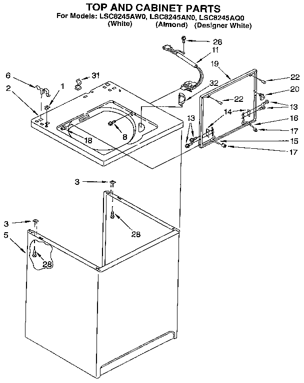 Top and cabinet