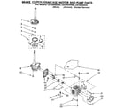 Whirlpool LSC9355AG0 brake, clutch, gearcase, motor and pump diagram