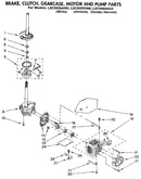 Brake, clutch, gearcase, motor and pump
